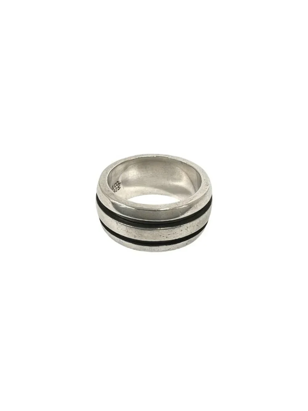 Tiffany & Co Vintage Grooved Double Line Ring 925 Sterling Silver